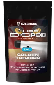 Jednorázová e-cigareta HHC-P disPOD Golden Tobacco 1ml